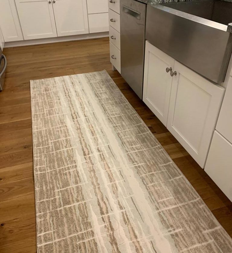 custom area rug in kitchen