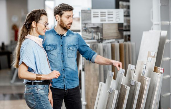 customers in flooring store