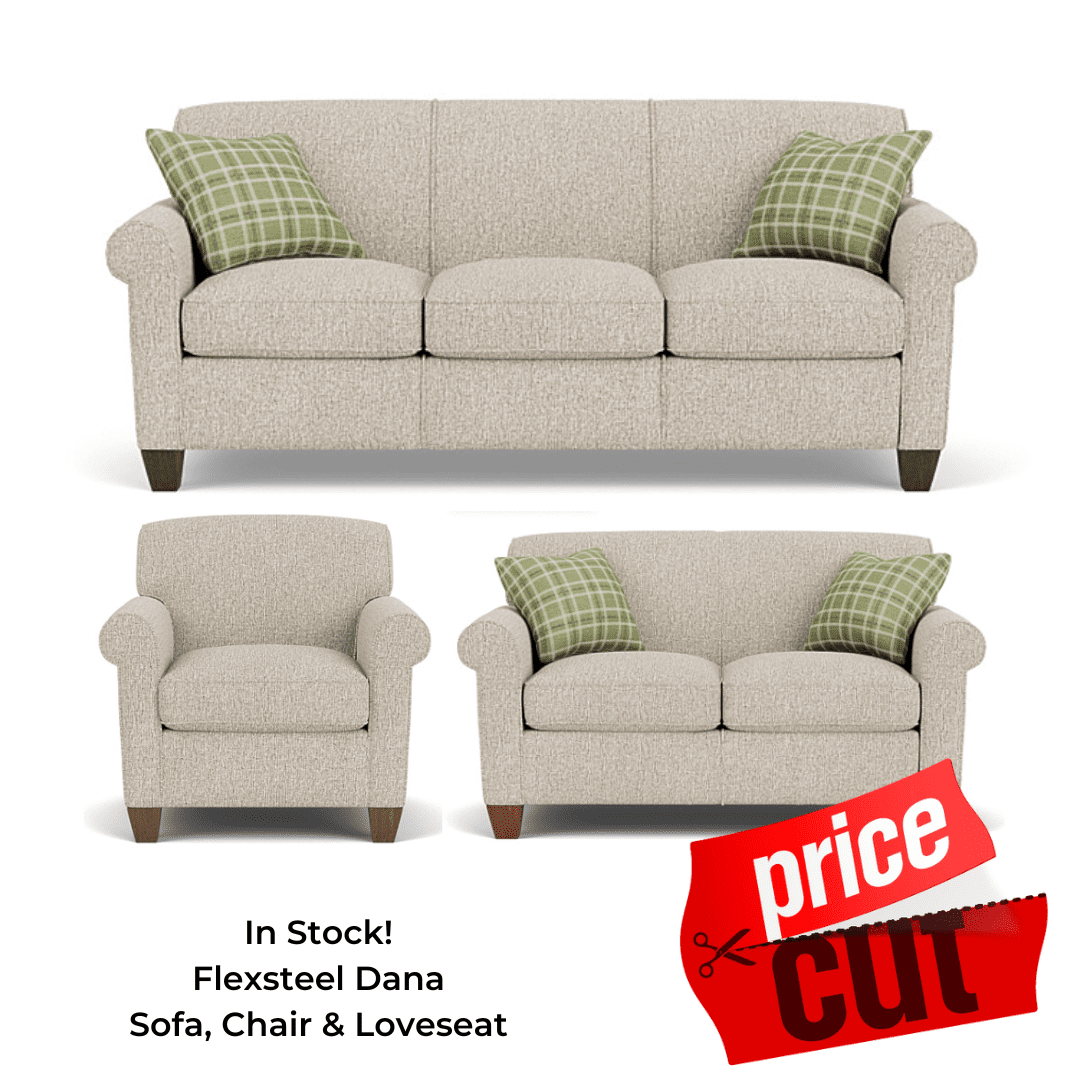 Flexsteel Dana Sofa, Loveseat, Chair Carpet Weavers
