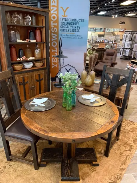 Yellowstone Furniture Round Dining Table and Chairs