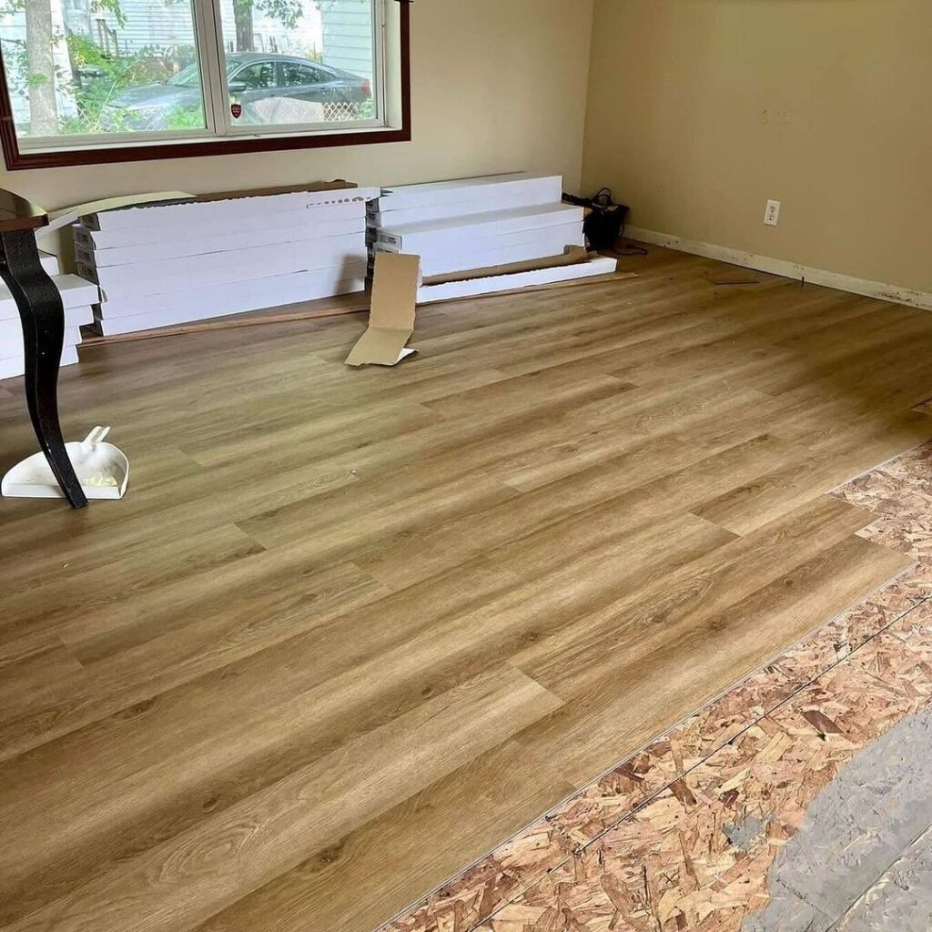 flooring installation in progress