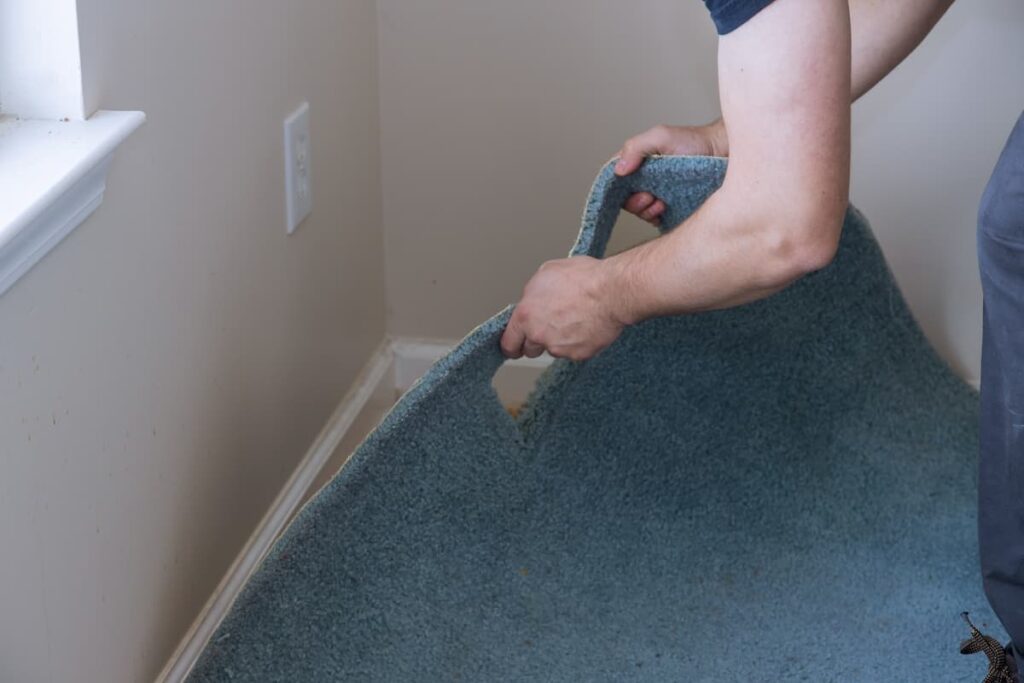 carpet installation with register cut out
