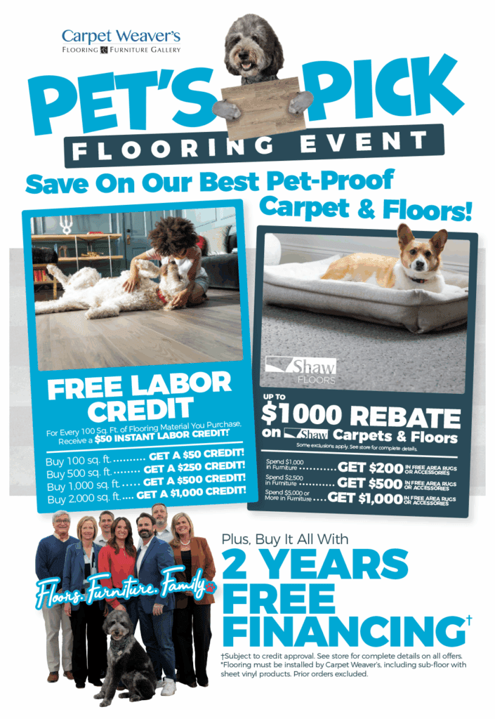 Pet's Pick Flooring Event Flyer
