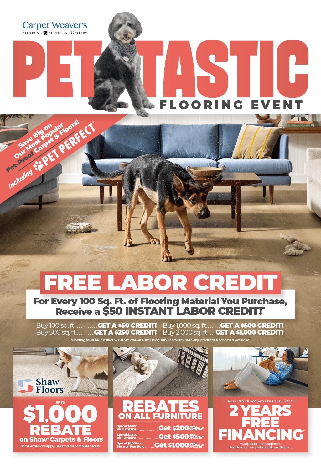 Pet-tastic Flooring Event Sale Flyer