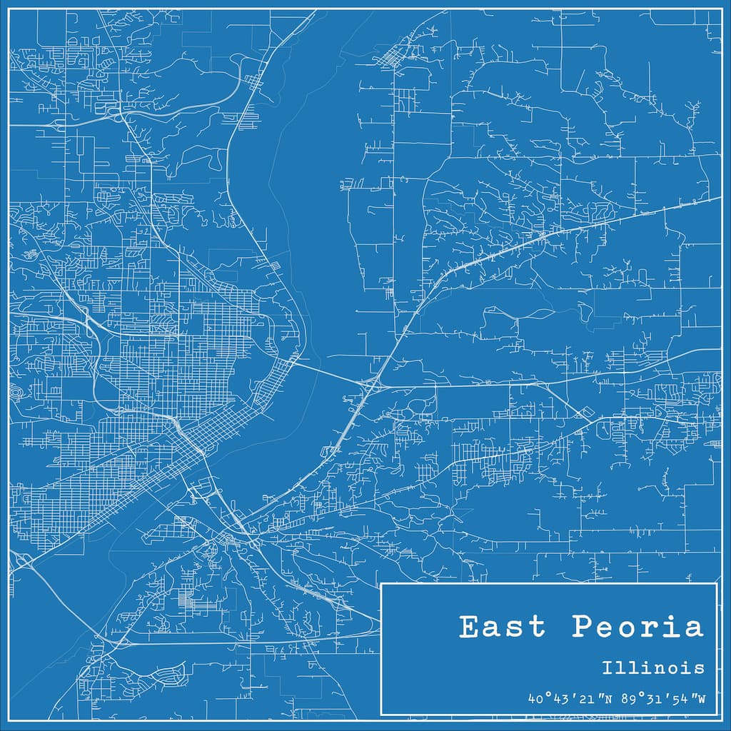 East Peoria IL Map